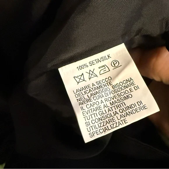 Vintage Luisa Spagnoli 100% Silk Asymmetrical Draped Skirt Rhinestone Heart 42 - Picture 10 of 12